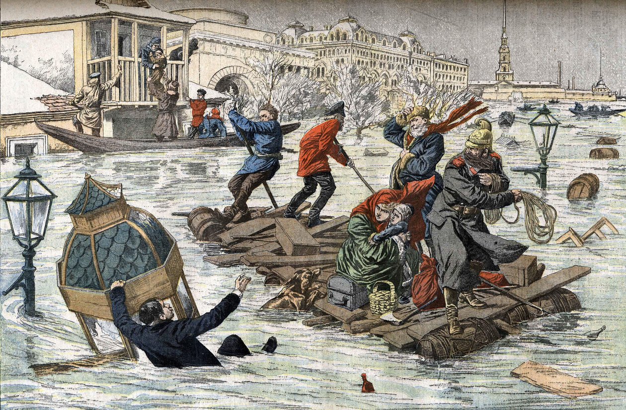 Inundações em São Petersburgo em 1903 de P.H.G.V. Michel