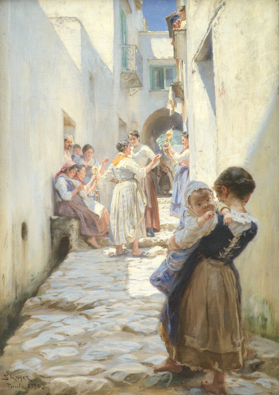 Uma rua em Torello, Itália de Peder Severin Krøyer