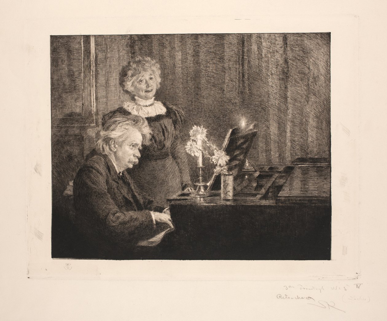 Edvard e Nina Grieg ao piano de Peder Severin Krøyer