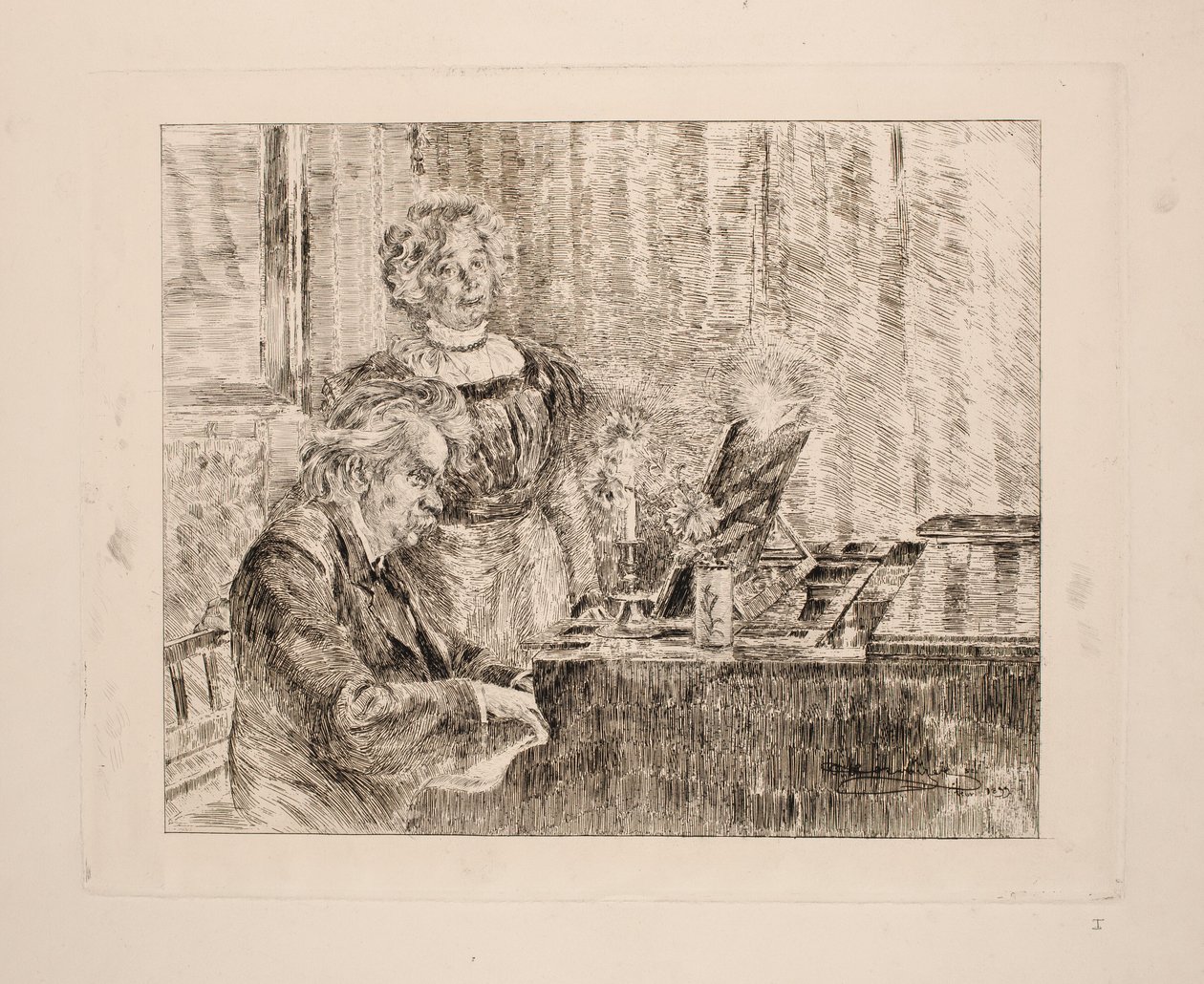 Edvard e Nina Grieg ao piano de Peder Severin Krøyer