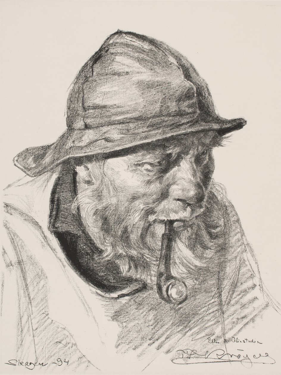Cabeça de um pescador Skagen de Peder Severin Krøyer