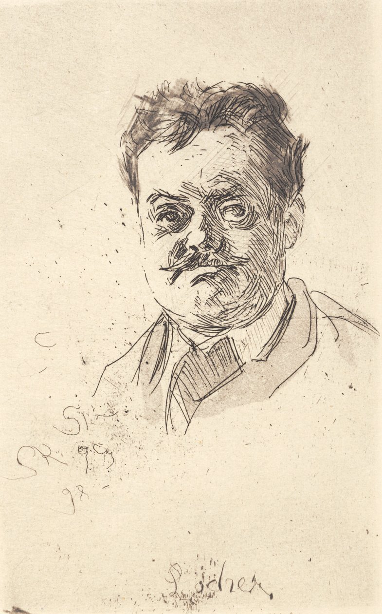 Retrato de Carl Locher, um rosto de Peder Severin Krøyer