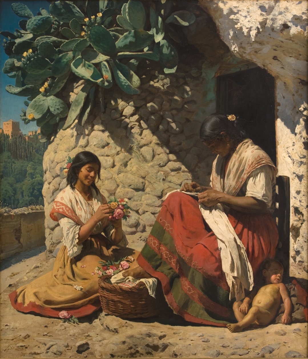 Duas mulheres ciganas fora de sua casa de campo. Espanha de Peder Severin Krøyer