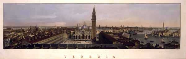 Vista da Praça de São Marcos, Veneza, gravada por F. Citerrio (gravura a cores) de P. (after) Majocchi