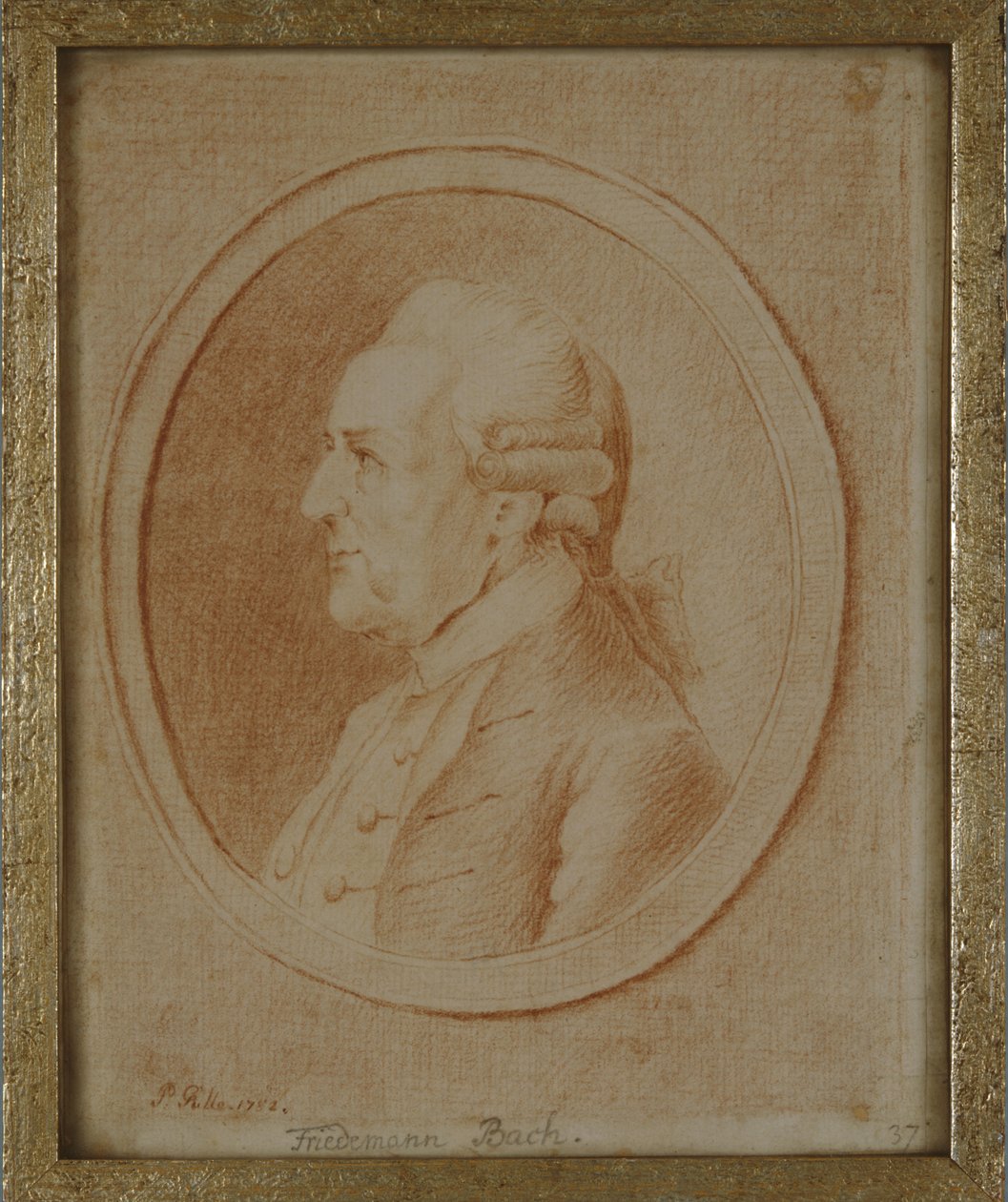 Wilhelm Friedrich Bach, 1782 (giz vermelho sobre papel) de P. Guelle or Gulle