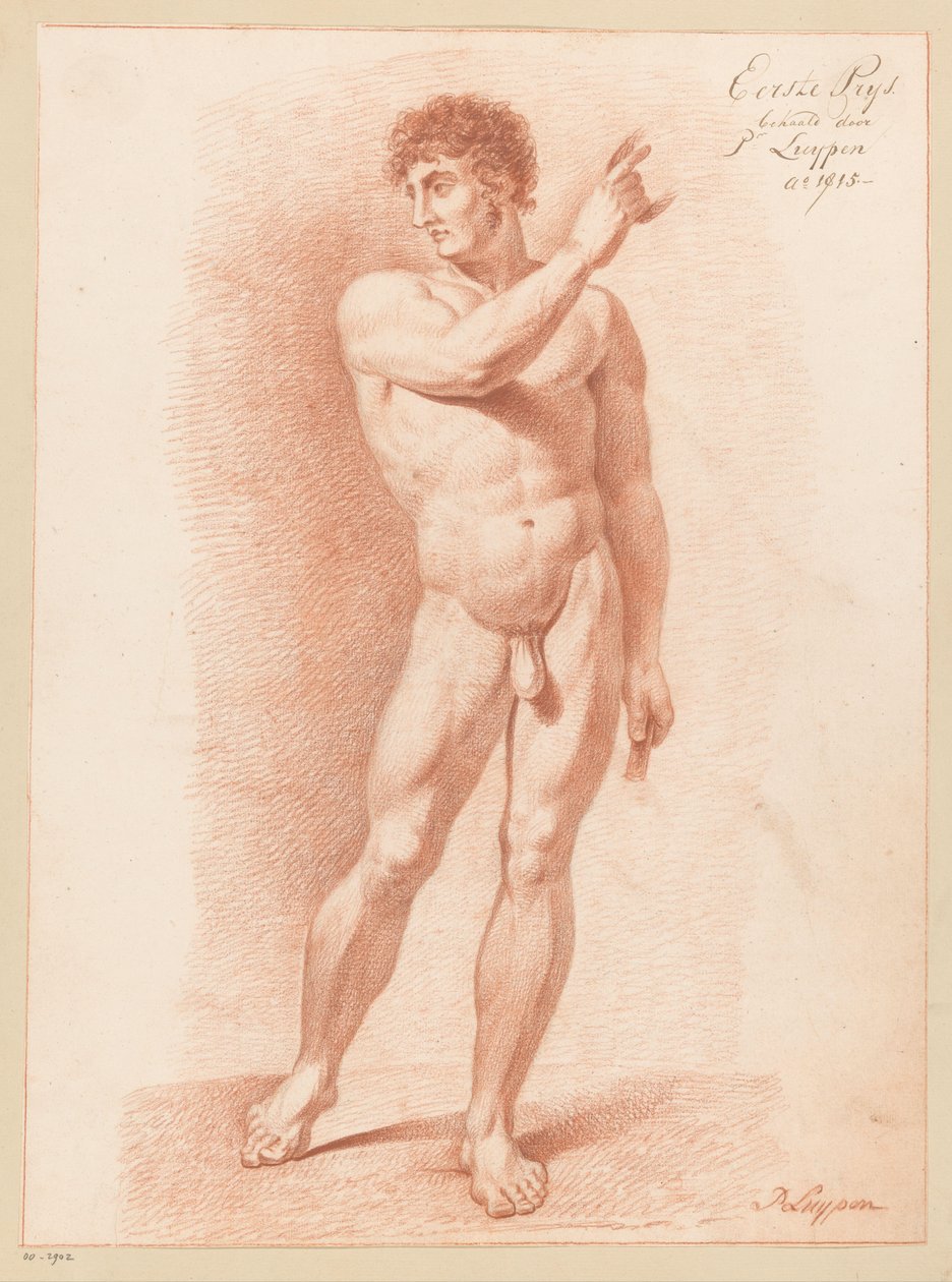 Nu masculino em pé, visto de frente (1º prêmio 1815) de P. Luypen