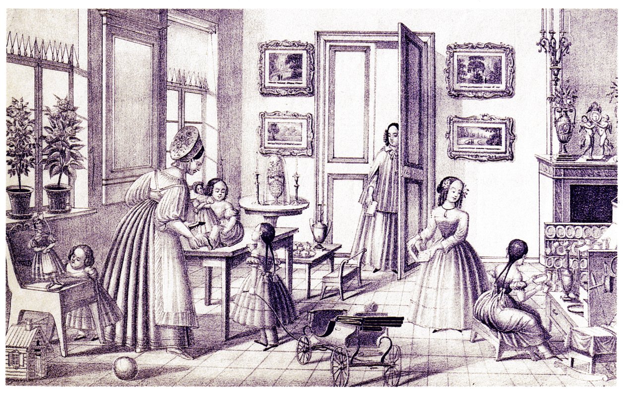 Quarto das Crianças, início do século XIX. de P. Vdovichev