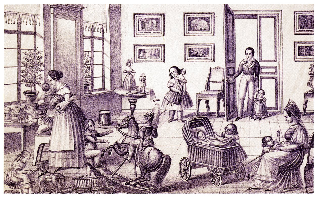 Quarto das Crianças, início do século XIX. de P. Vdovichev