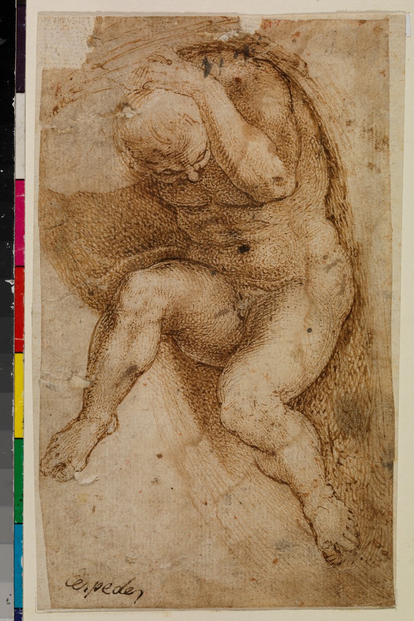 Figura masculina nua (após o Juízo Final de Michelangelo) de Pablo de (attr.to) Cespedes