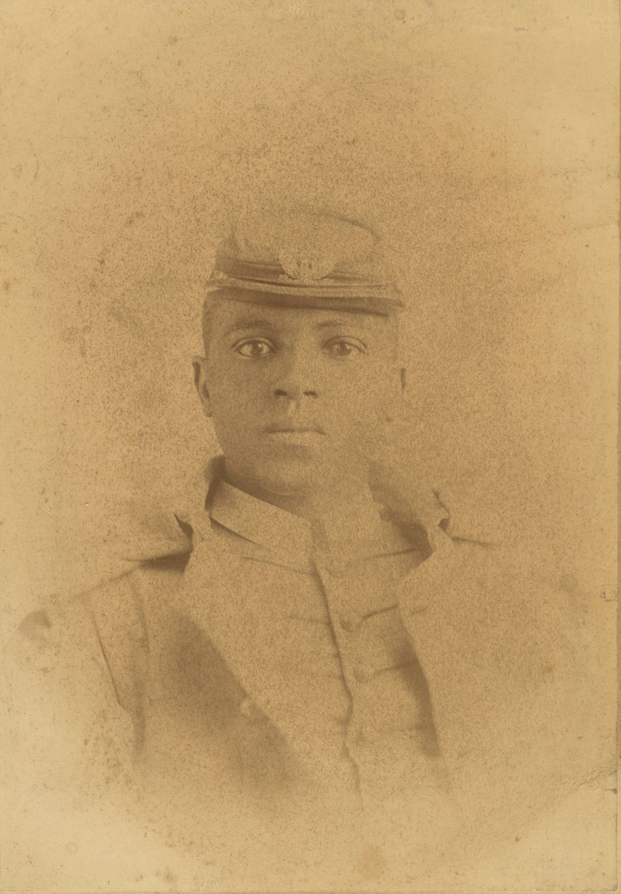 Cartão de gabinete do coronel Charles Young como cadete em West Point, 1889. de Pach Bros