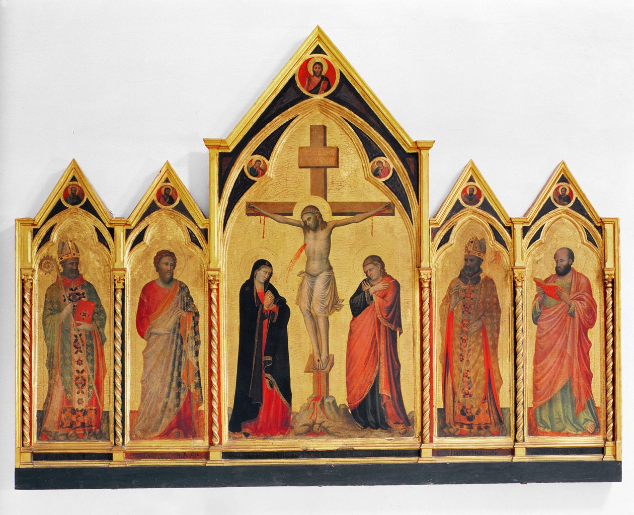 Crucificação com Santos, 1310 (tempera no painel) de Pacino di Buonaguida
