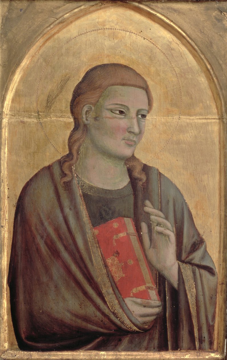 São João Evangelista (tempera no painel) de Pacino di Buonaguida