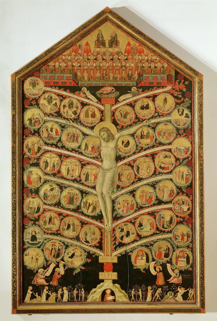 A Árvore da Vida, c.1310 (tempera no painel) (para detalhes, ver 62294) de Pacino di Buonaguida