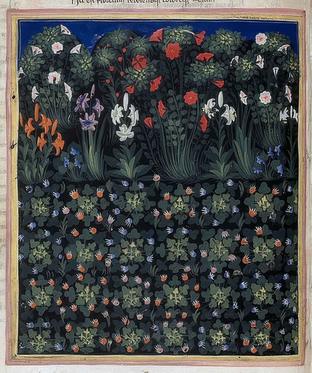 Jardim (de: Regia Carmina por Convenevole da Prato). Por volta de 1335 de Pacino di Bonaguida