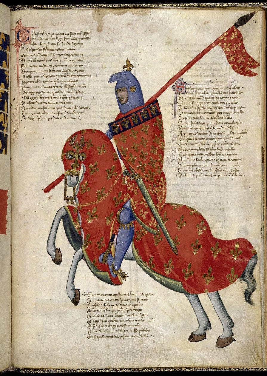 Um cavaleiro de Prato da Regia Carmina por Convenevole da Prato de Pacino di Buonaguida