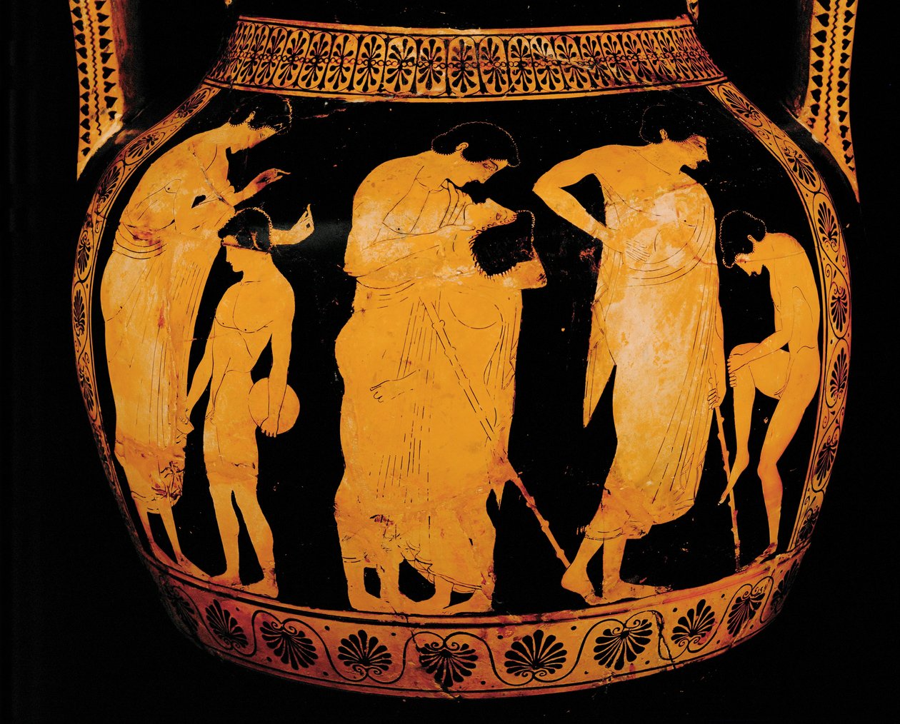 Encontro de namorados. Ânfora com figuras vermelhas. 510-500 A.C. ... de Painter Dikaios