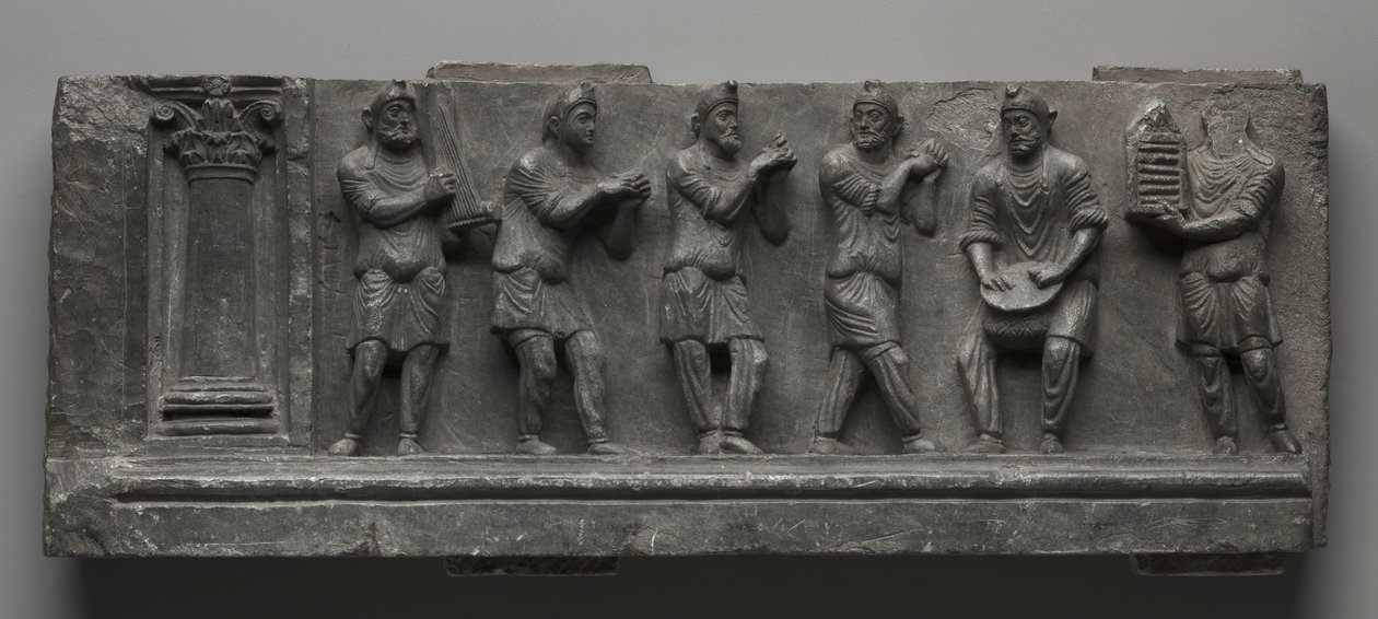 Bacanalian Relief, Paquistão, Gandhara, área de Buner, início do período Kushan (AD 1-320) (xisto) de Pakistani School