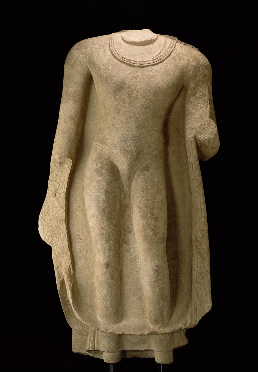 Figura em pé do Buda (cabeça faltando), Gandhara de Pakistani School