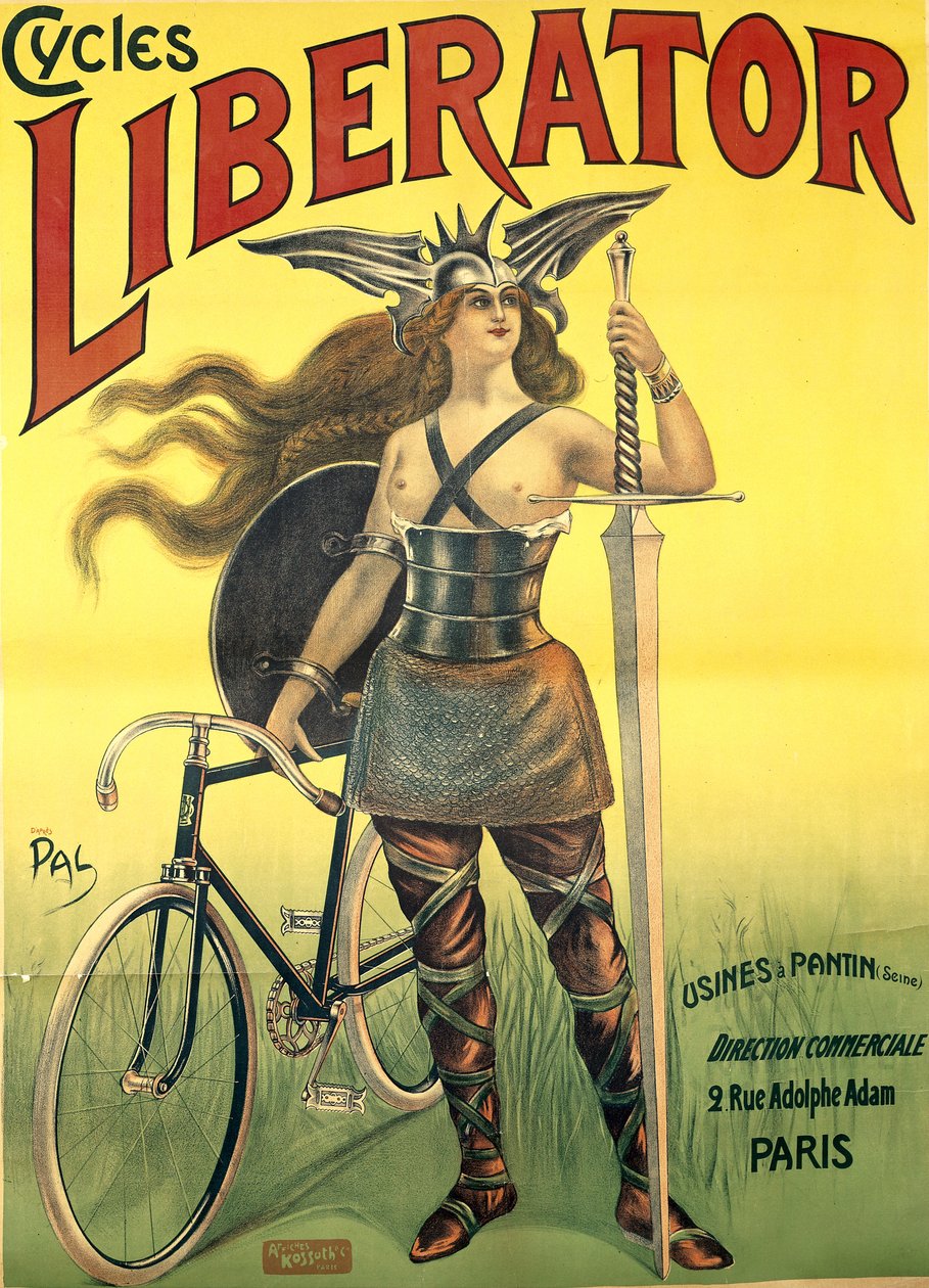 Cartaz publicitário &39;Cycles Liberator&39; de Pantin, impresso por Kossoth et Cie, Paris de Pal