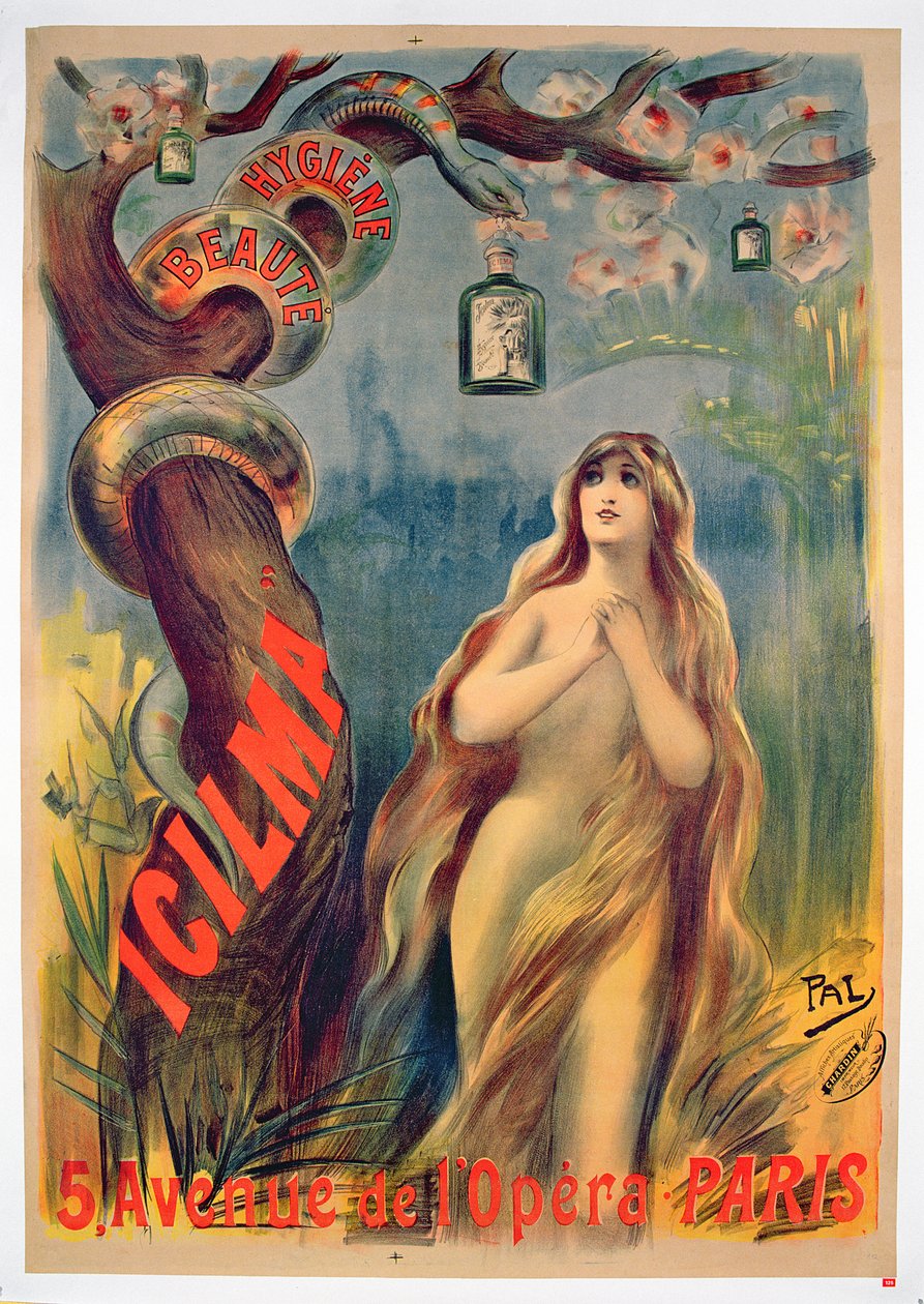 Cartaz publicitário &39;Icilma, 5, avenue de l&39;Opera, Paris&39;, 1895 de Pal