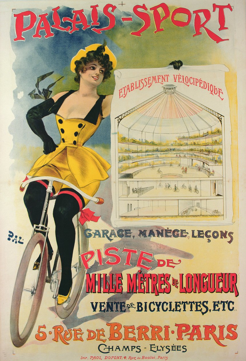Cartaz publicitário do Palais-Sport em Paris, c.1895 de Pal