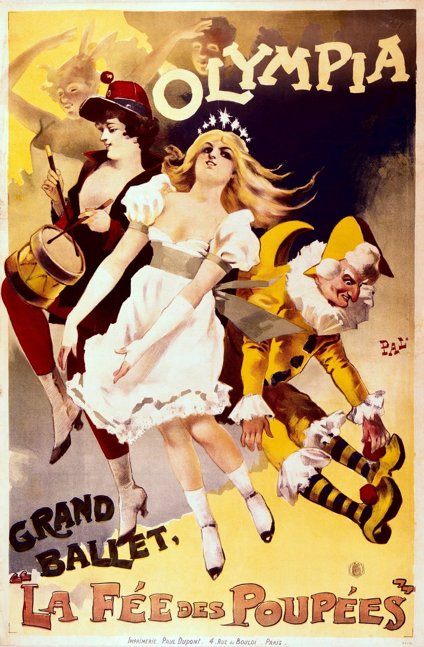 La Fée des Poupées, cartaz publicitário para o grande ballet no teatro Olympia (cor litho) de Pal (1855 1942)