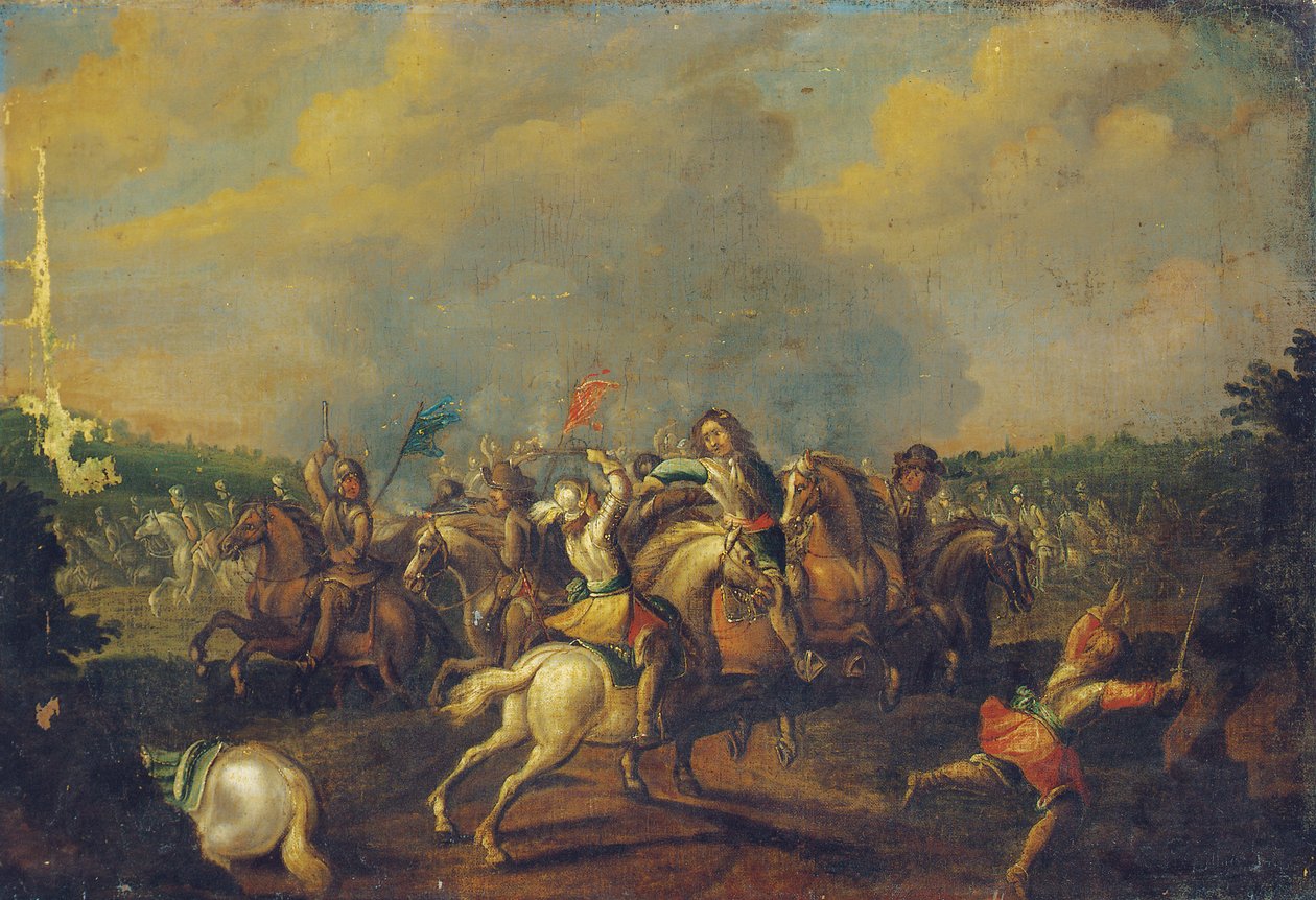 Uma escaramuça de cavalaria de Palamedes Palamedesz
