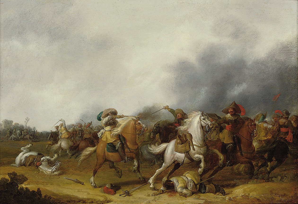 Uma escaramuça de cavalaria, 1634 de Palamedes Palamedesz