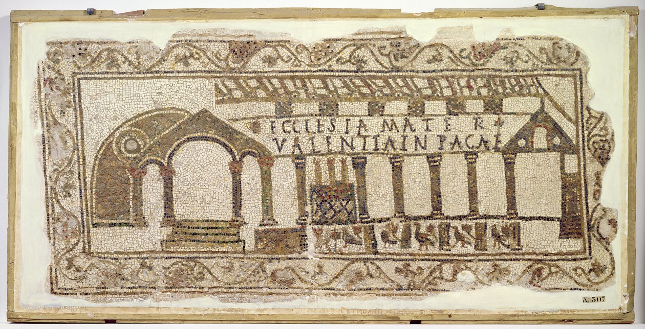 A "igreja matriz" estela (Mosaic) de Paleo Christian