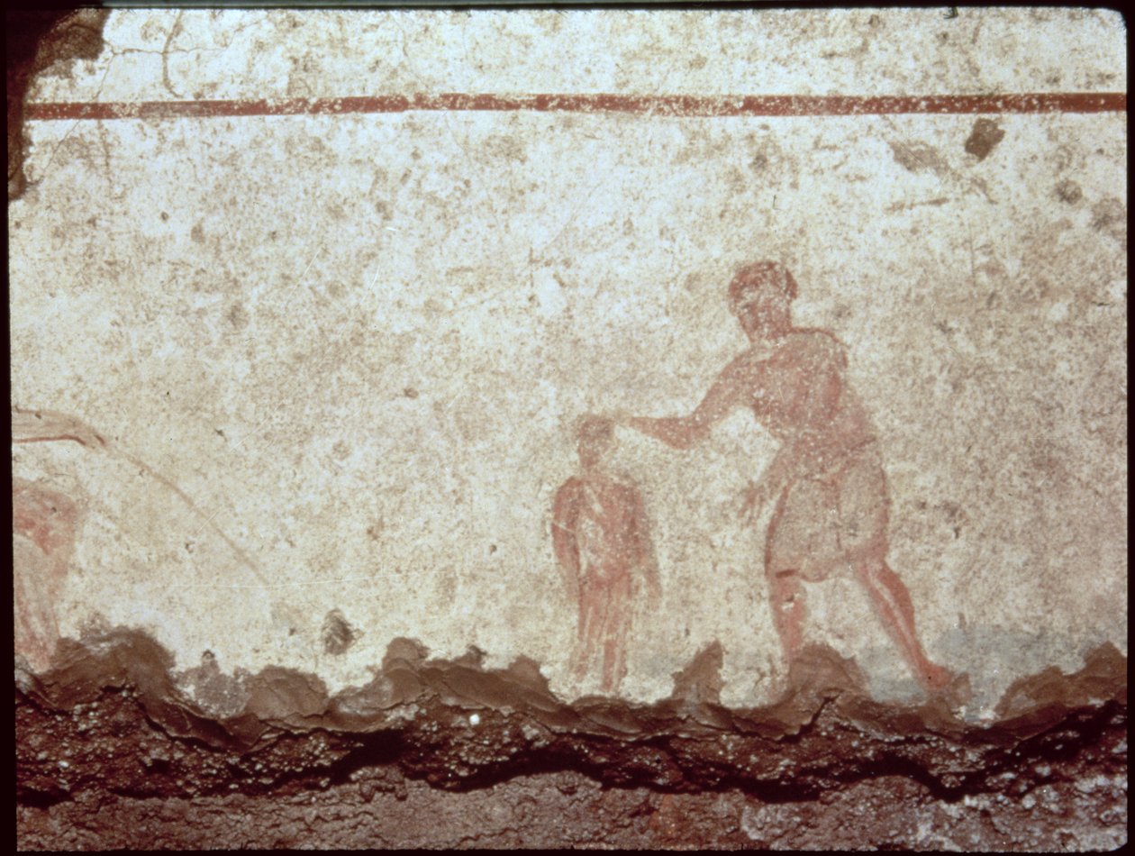 Cena do Baptismo, século III (fresco) de Paleo Christian
