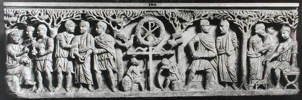 Sarcófago cristão, retratando cenas da vida de Cristo (mármore) de Paleo Christian