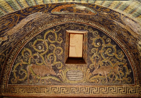 Veados Antlered Beber de uma Primavera (mosaico) de Paleo Christian