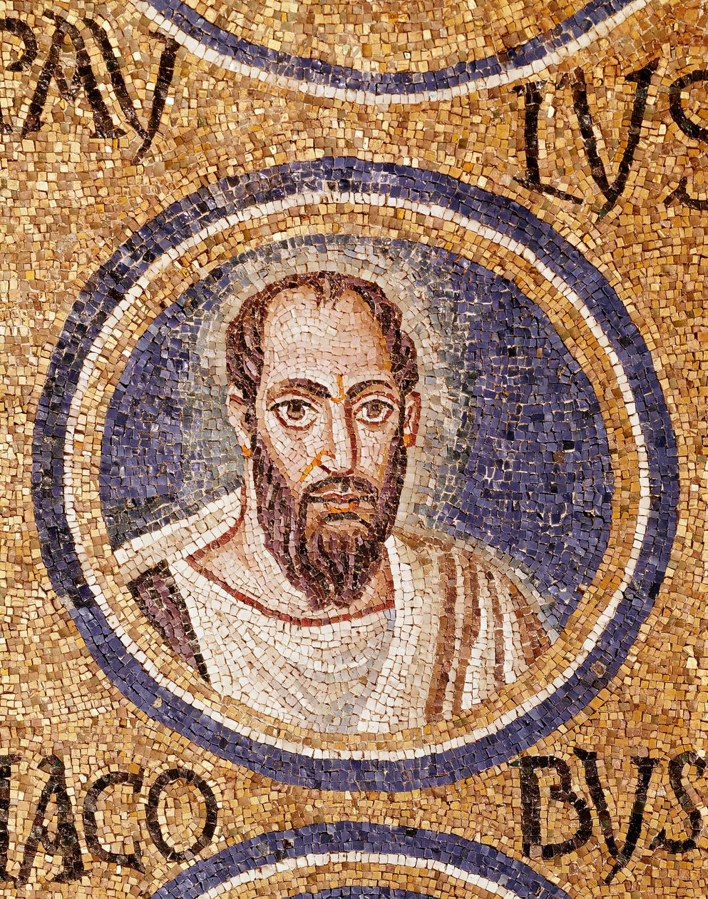 Arte Paleocreciana: Mosaico "São Paulo" do final do século V Ravena, cappella Arcivescovile (capela do Arqueiveche) de Paleo Christian