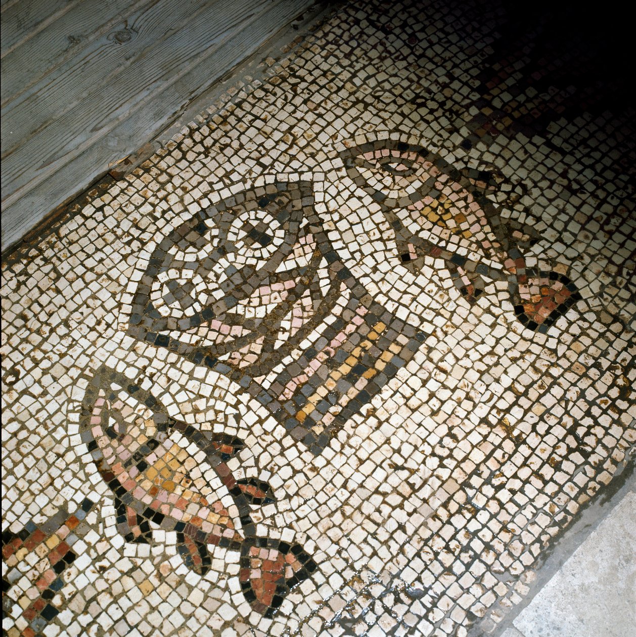 O milagre dos peixes e dos pães, mosaico do século IV ou V de Paleo Christian