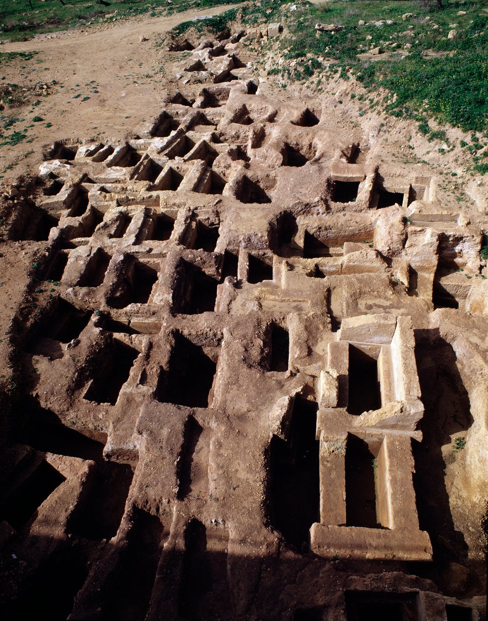 Vista da necrópole paleocristã, século IV de Paleo Christian