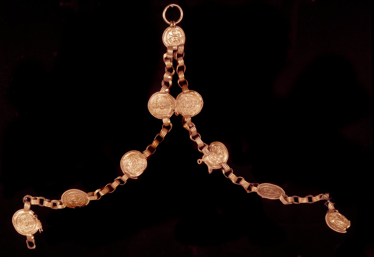 Arte Paleocristã: colar de ouro. Do Irão. Paris, Museu do Louvre de Paleo Christian Paleo Christian
