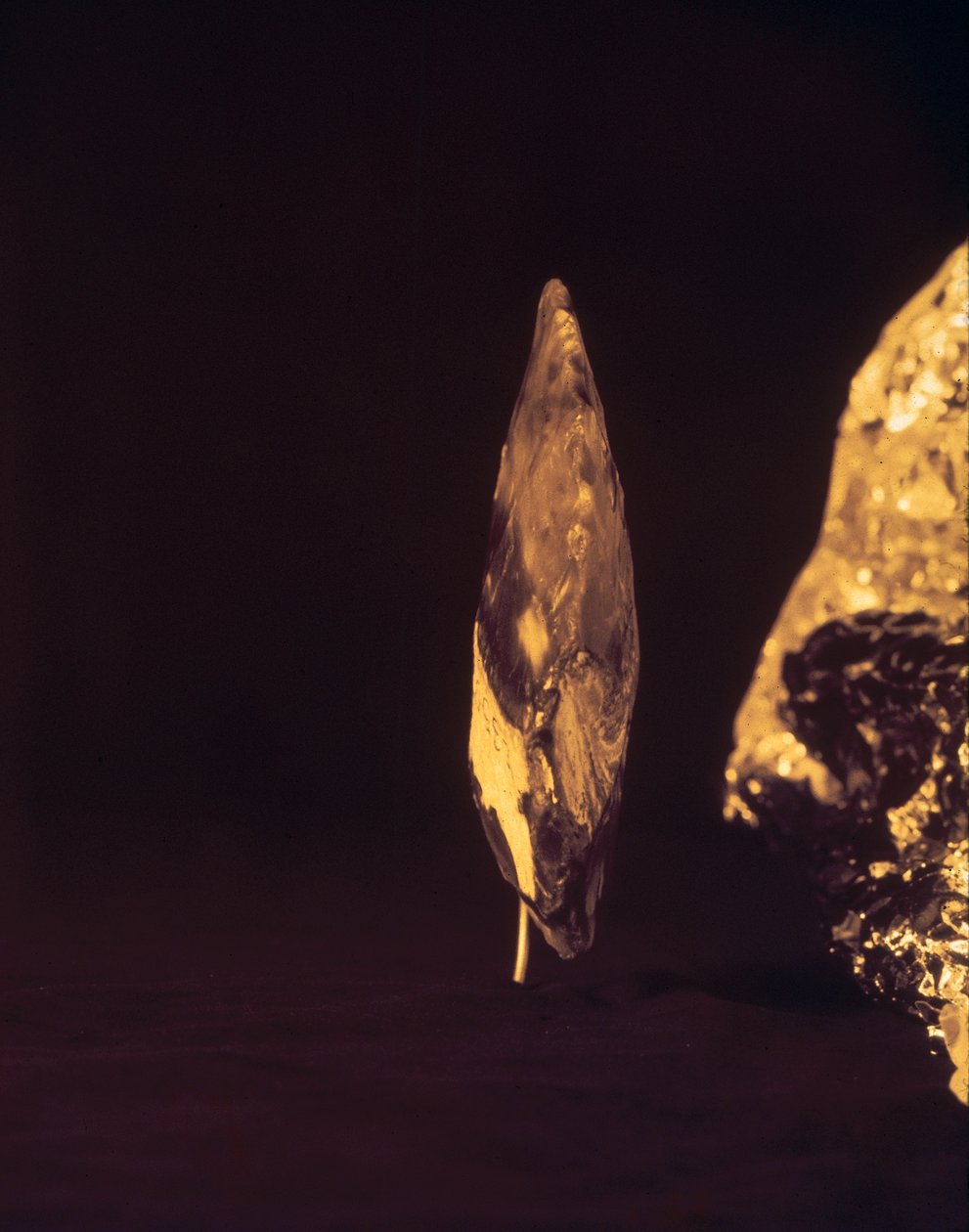 Machado Knapped ou cabeça de lança (sílex) de Paleolithic