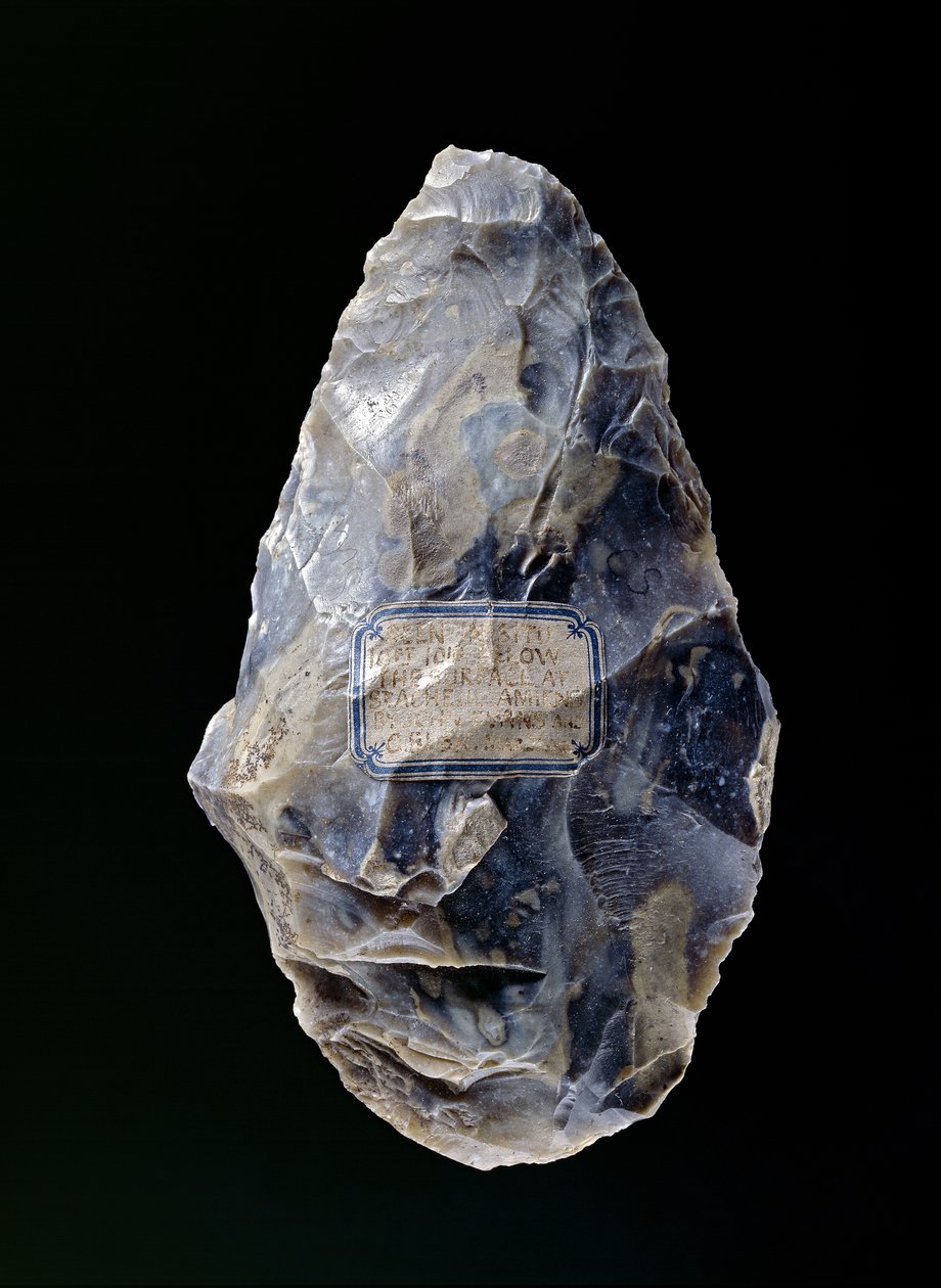 Machado de mão, de St. Acheul, Somme, Amiens, França, Paleolítico, c.200 000 aC de Paleolithic