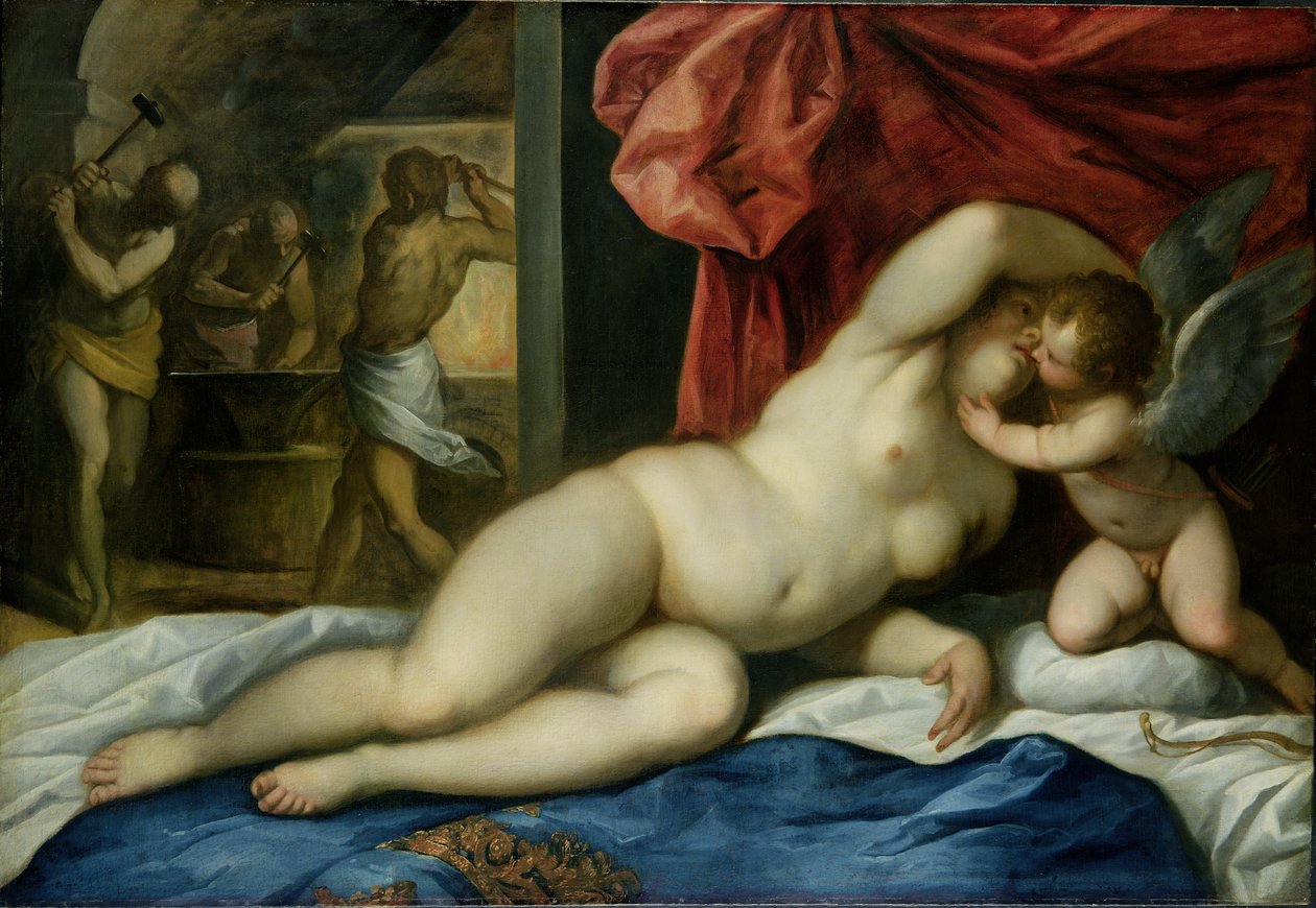Vênus e Amor em Vulcans Forge, c. de Palma Il Giovane