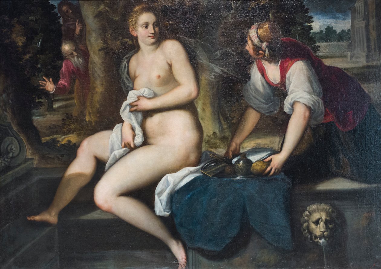 Susanna e os anciãos (óleo sobre tela) de Palma Il Giovane (1548 1628)