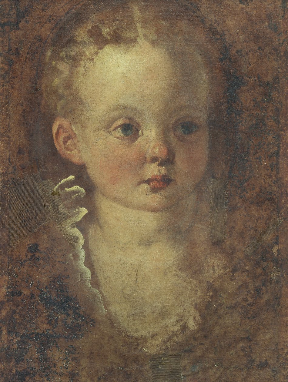 Busto de uma menina (verso), c.1588-90 (óleo sobre lona) de Palma Il Giovane