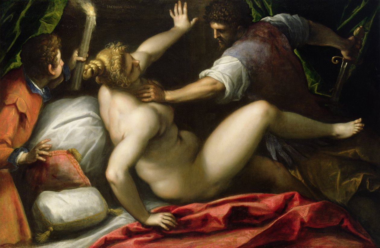 Tarquínio e Lucretia, finais do século XVI (óleo sobre tela) de Palma Il Giovane (1548 1628)