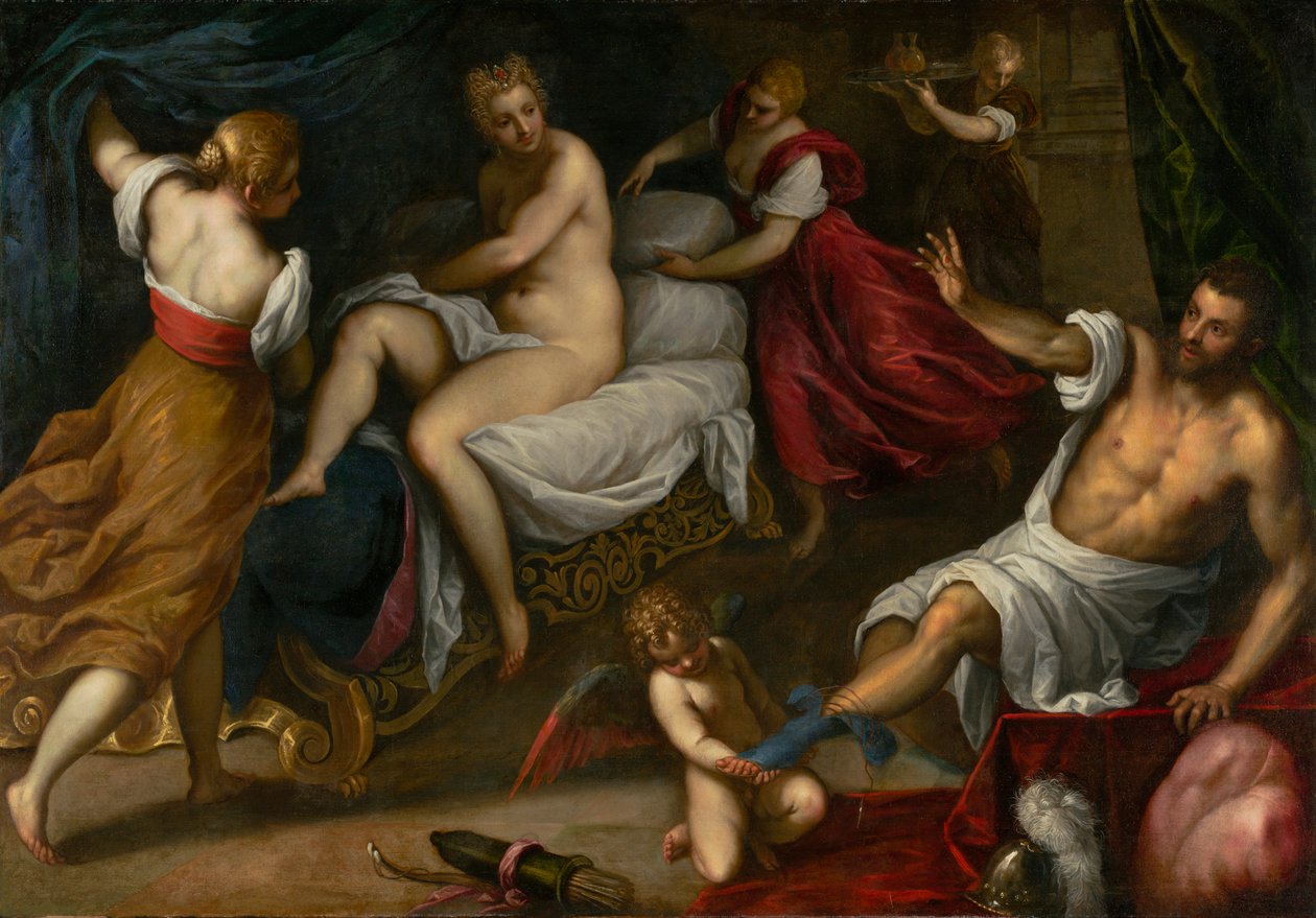 Vênus e Marte, c.1605-9 de Palma Il Giovane