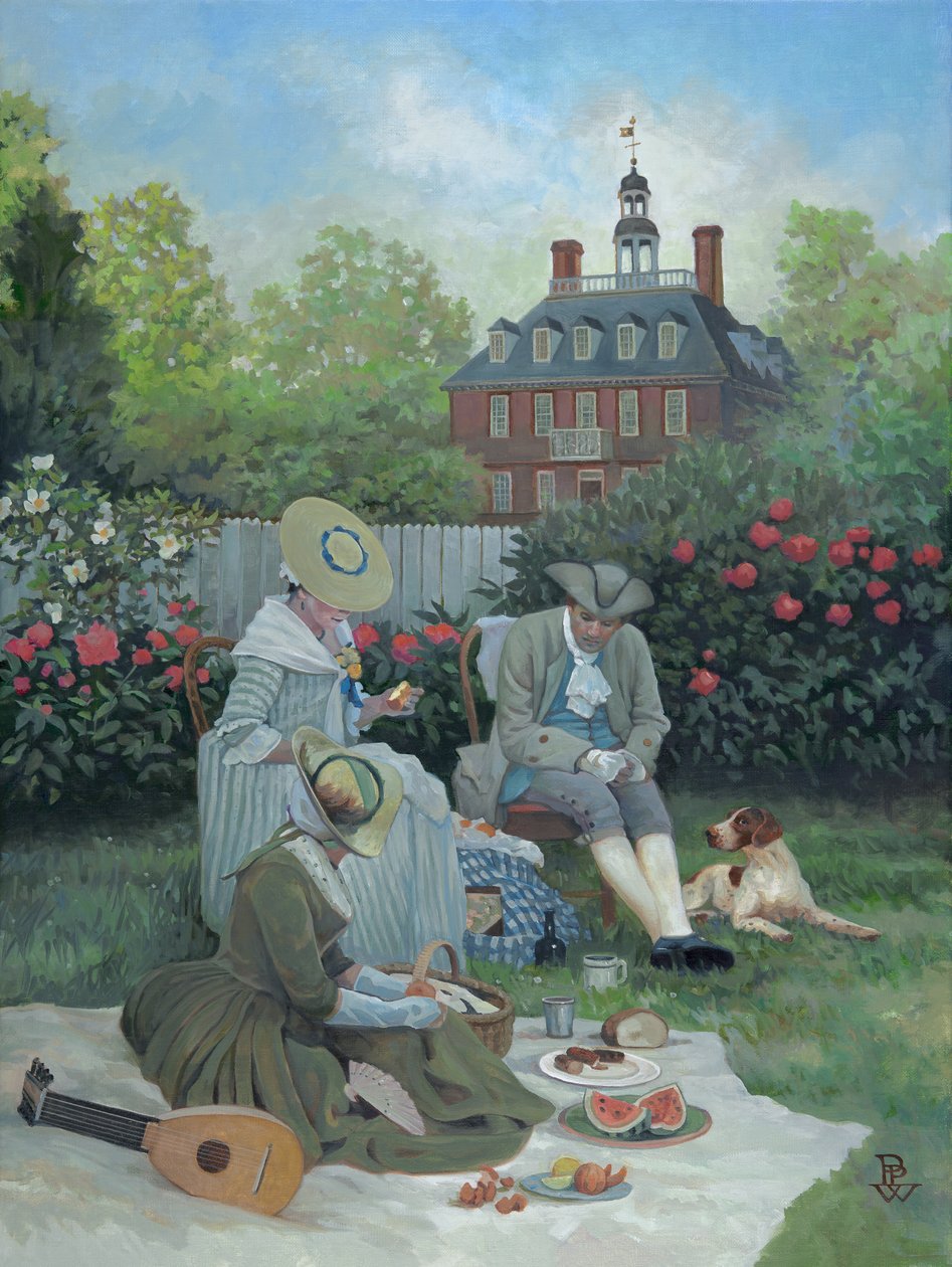 O Piquenique, 2015 (óleo sobre tela) de Pamela Patrick White