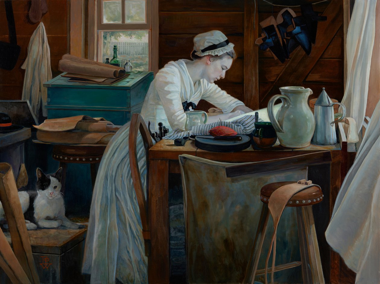 Mulher no trabalho, 2017 (óleo sobre tela) de Pamela Patrick White