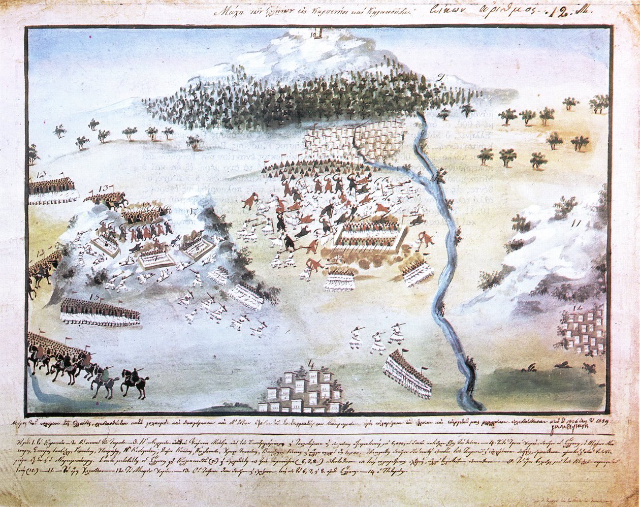 Batalha dos gregos em Karpenissi e Kaliakouda de Panagiotis Zographos