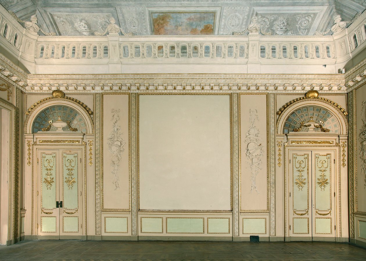 Vista da sala de tapeçaria, Villa Reale, Monza, Lombardia, Itália de Pandolfo Reschi