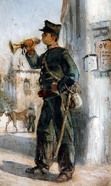 Fardas Militares, recolha de 5 (óleo a bordo) (ver também 349159-60 & 349162-63) de Panos Aravantinos