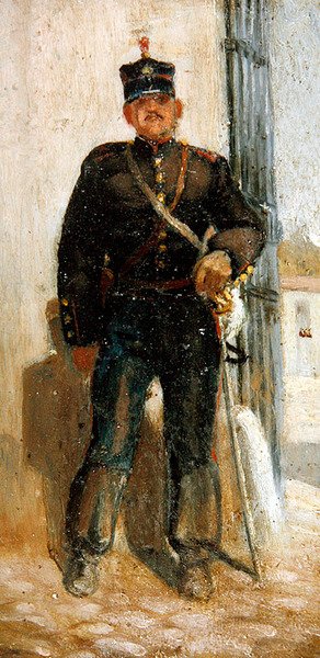 Fardas Militares, recolha de 5 (óleo a bordo) (ver também 349159-61 & 349163) de Panos Aravantinos
