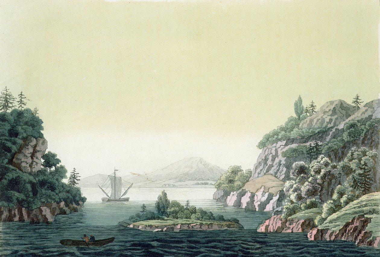 Vista, de, a, rio potomac, perto, monte vernon, (color, engraving) de Paolo Fumagalli